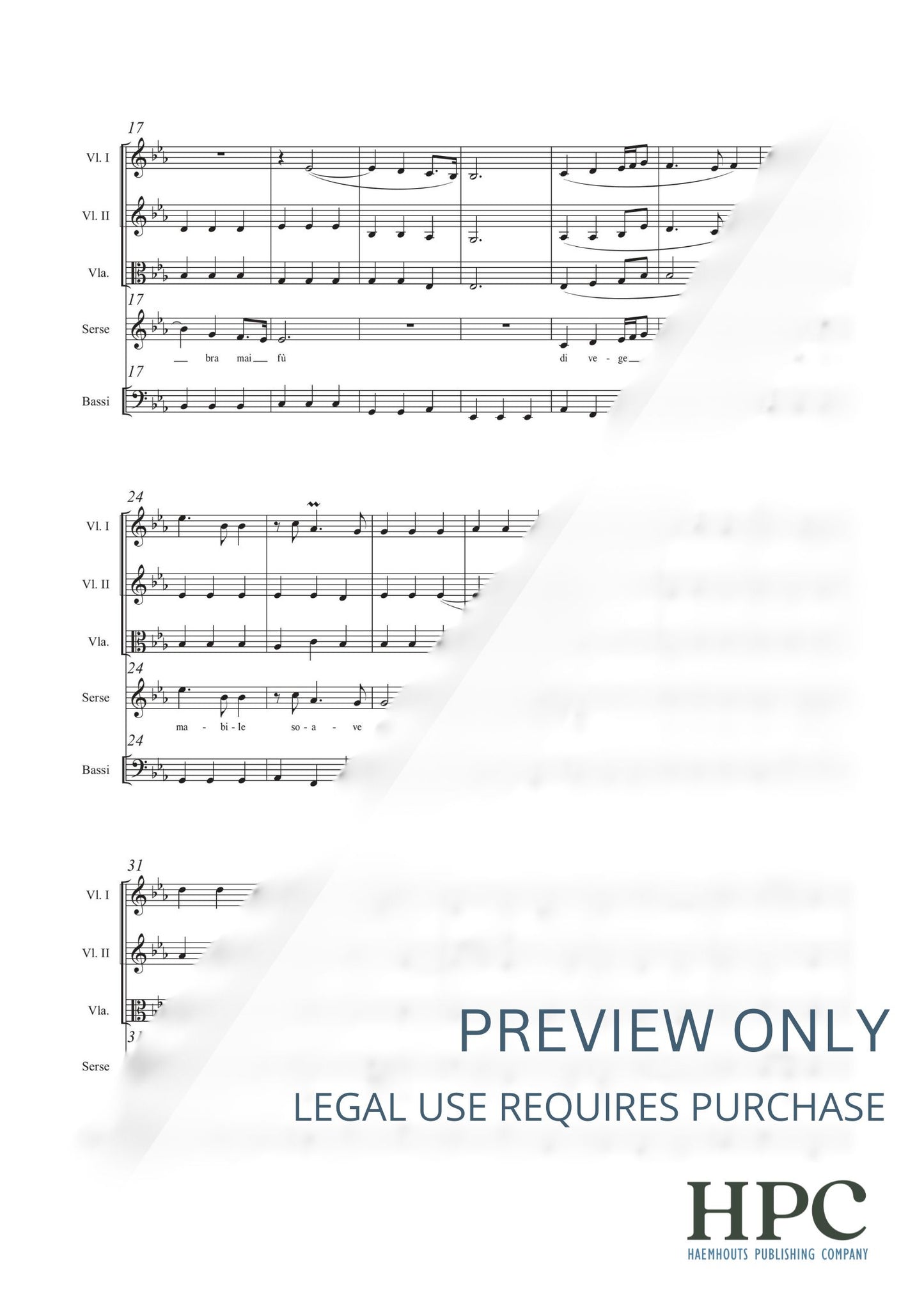 OMBRA MAI FÙ (Eb) - from Serse