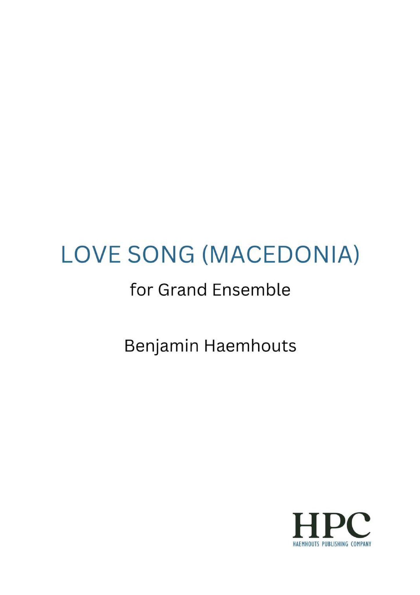 LOVE SONG (MACEDONIA) – for Grand Ensemble