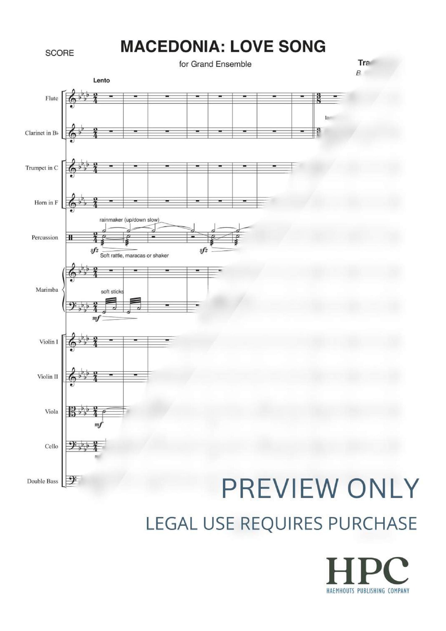 LOVE SONG (MACEDONIA) – for Grand Ensemble