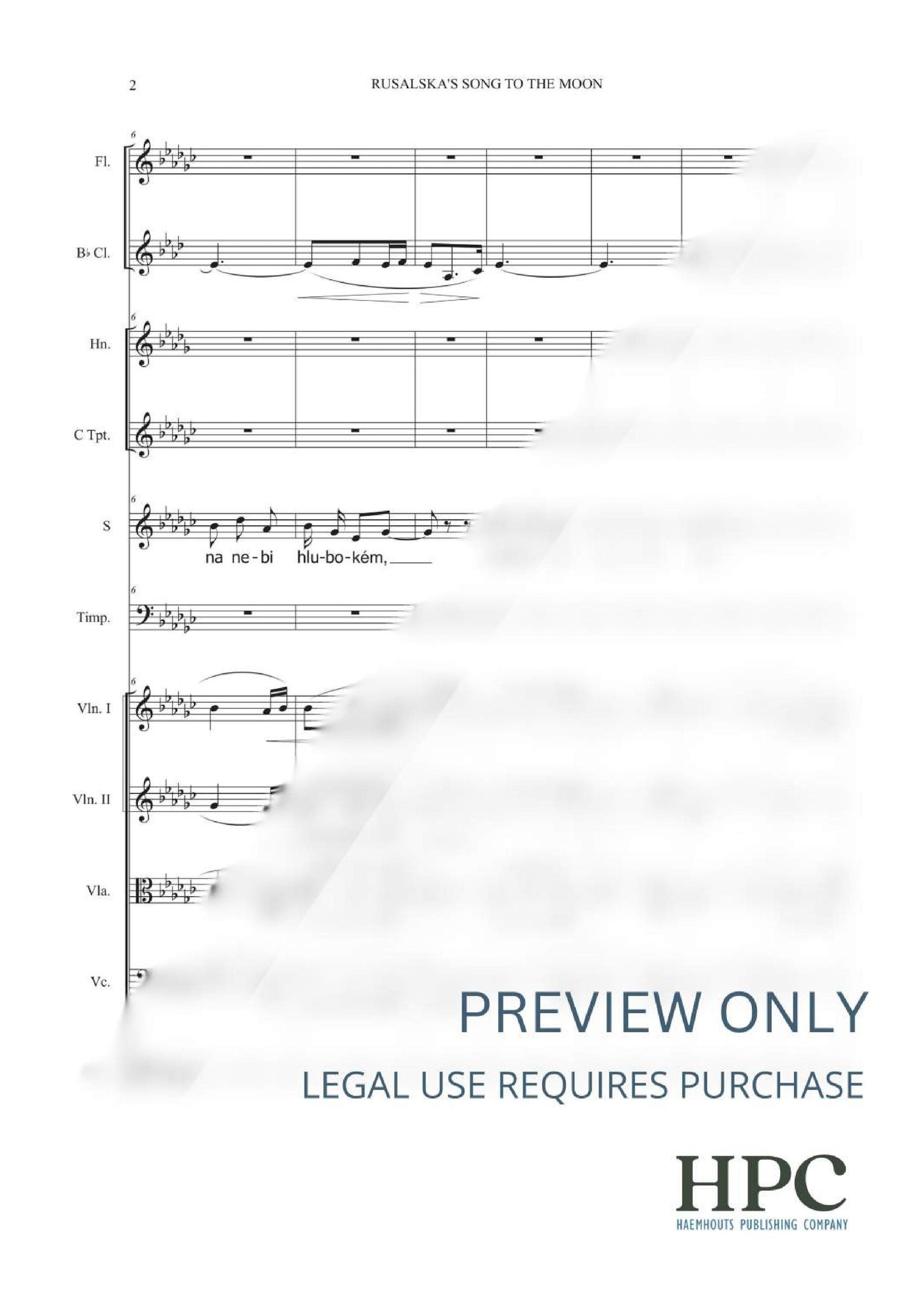 RUSALKA’S SONG TO THE MOON - arranged for Grand Ensemble