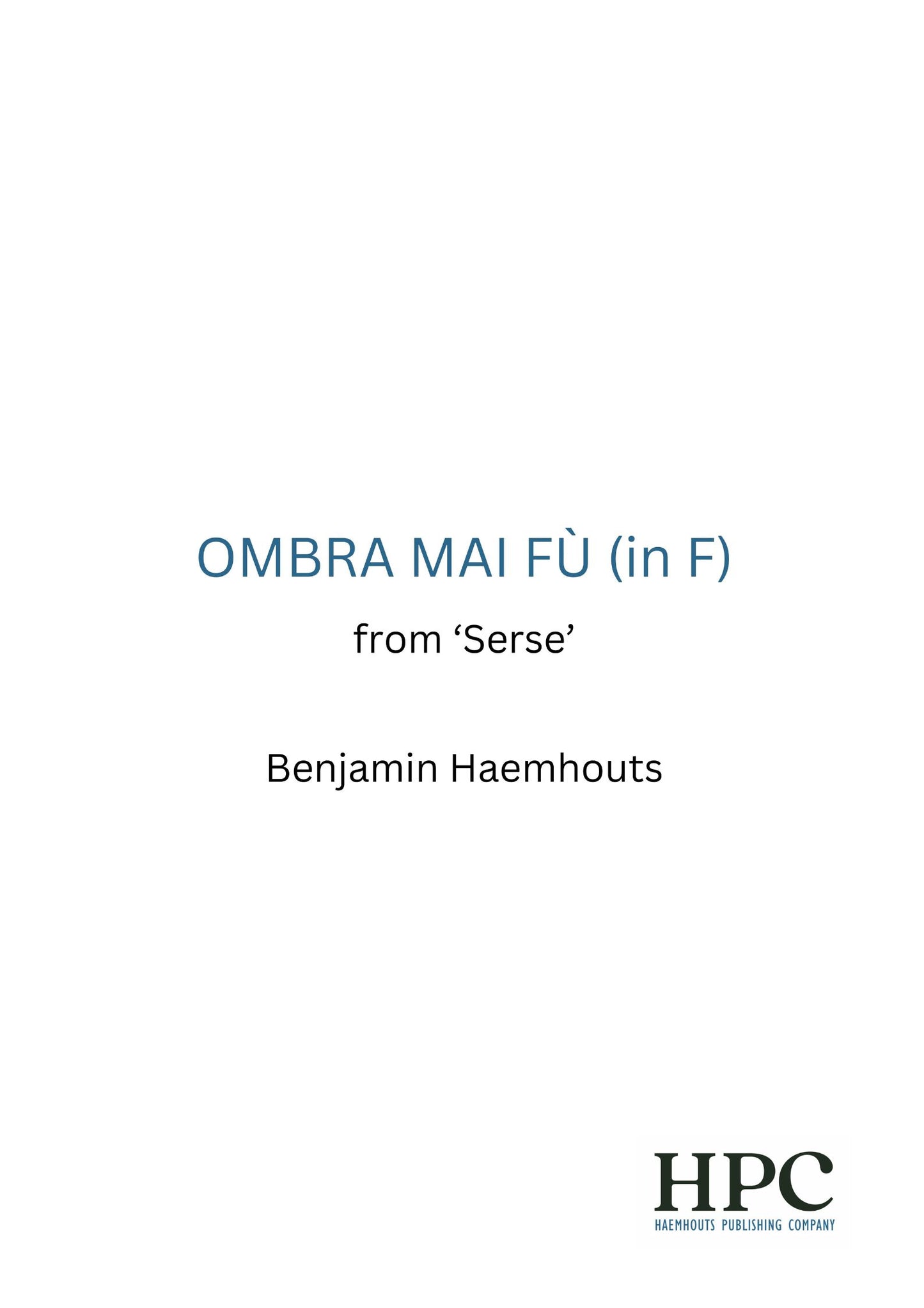 OMBRA MAI FÙ (F) - from Serse
