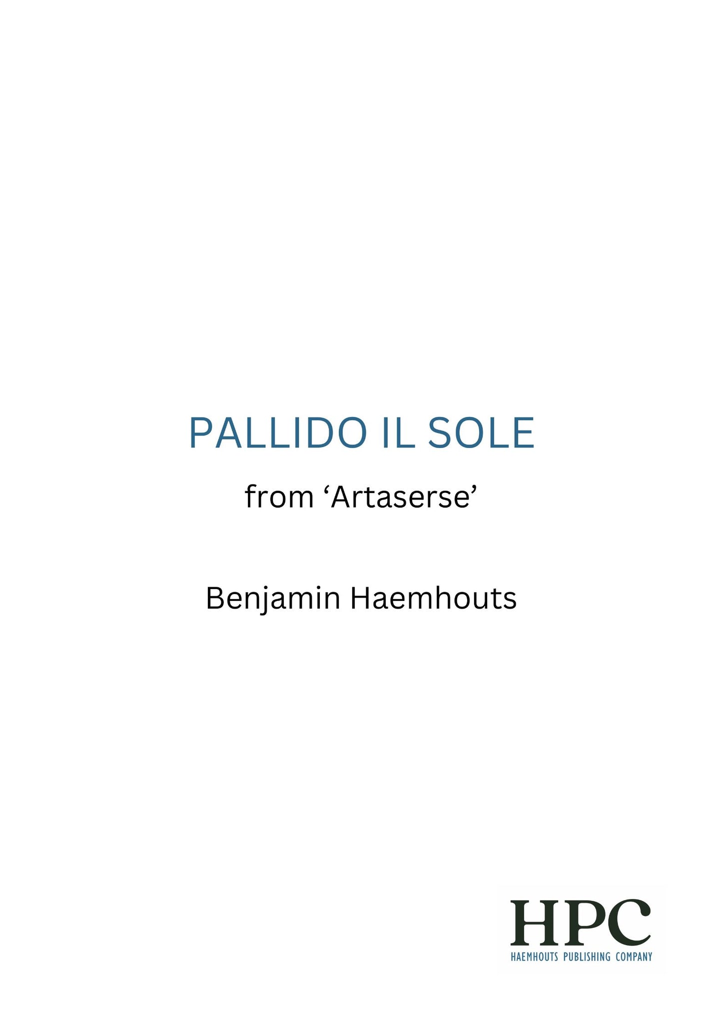 PALLIDO IL SOLE - from Artaserse