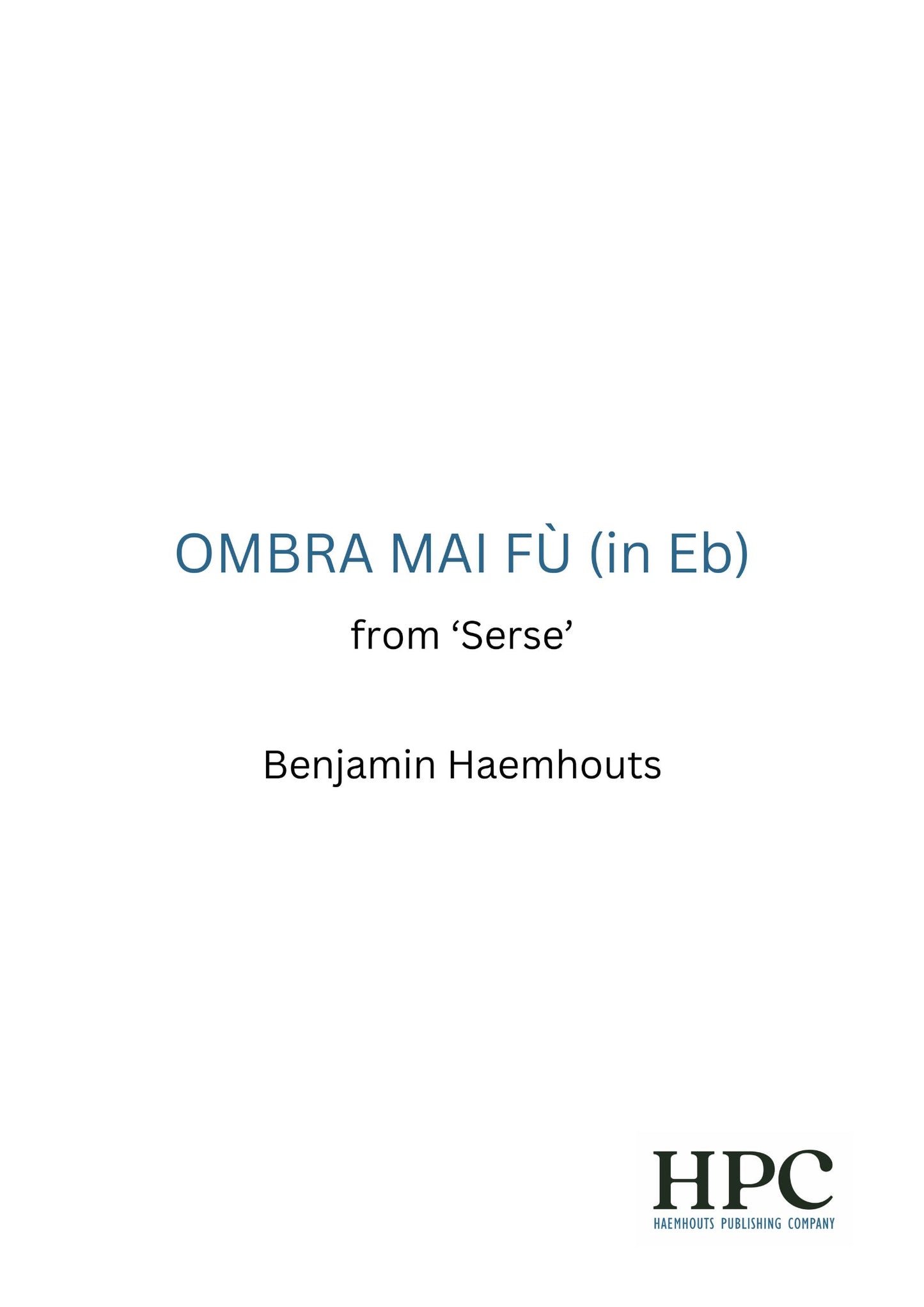 OMBRA MAI FÙ (Eb) - from Serse