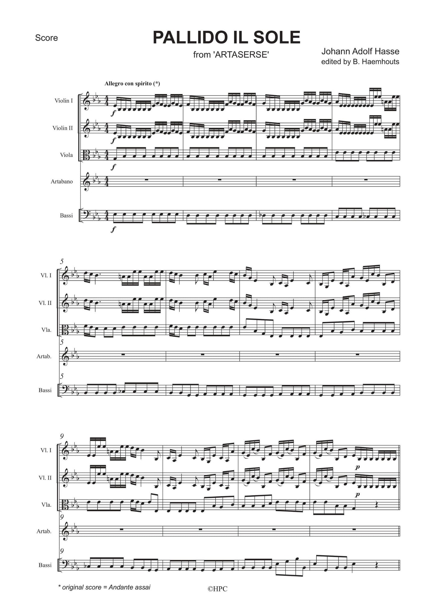 PALLIDO IL SOLE - from Artaserse