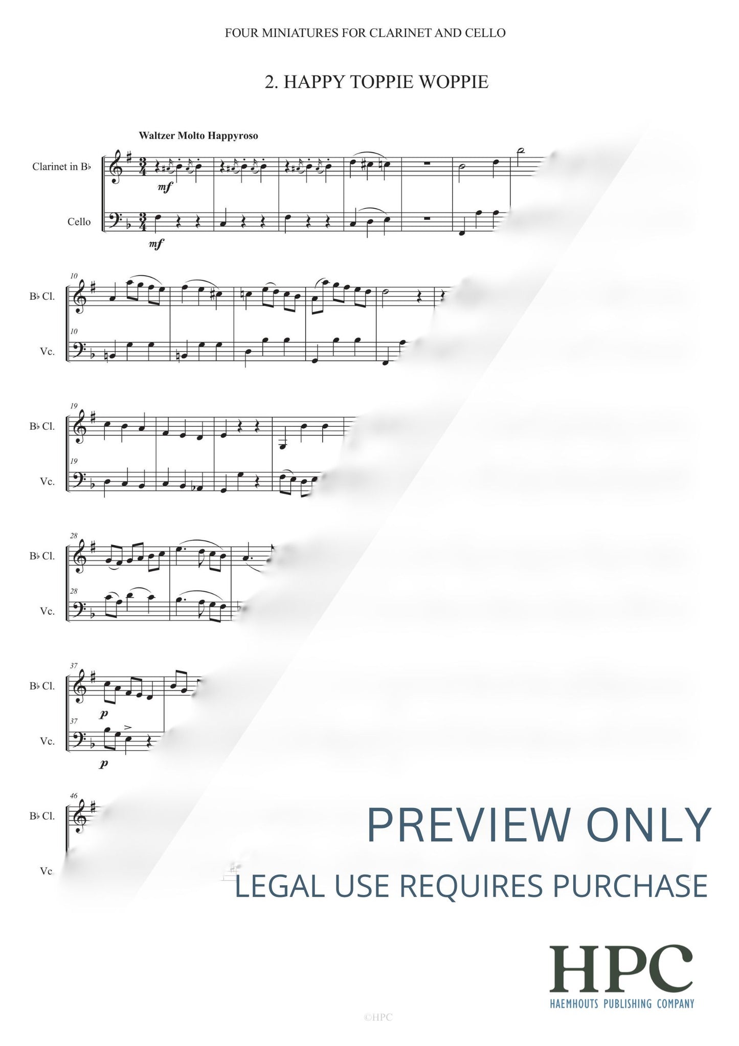 FOUR MINIATURES - for Clarinet and Cello