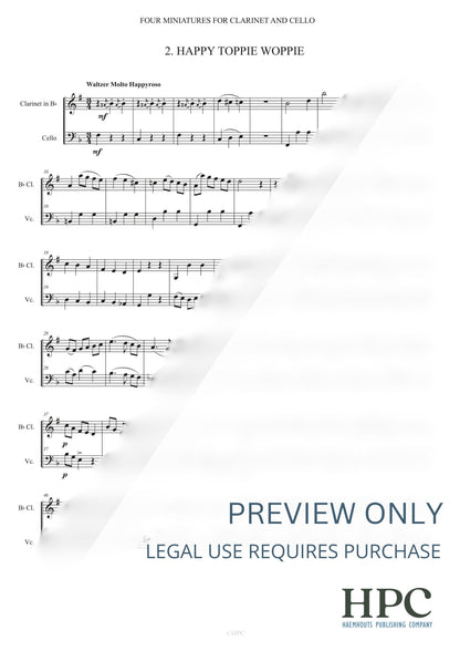 FOUR MINIATURES - for Clarinet and Cello