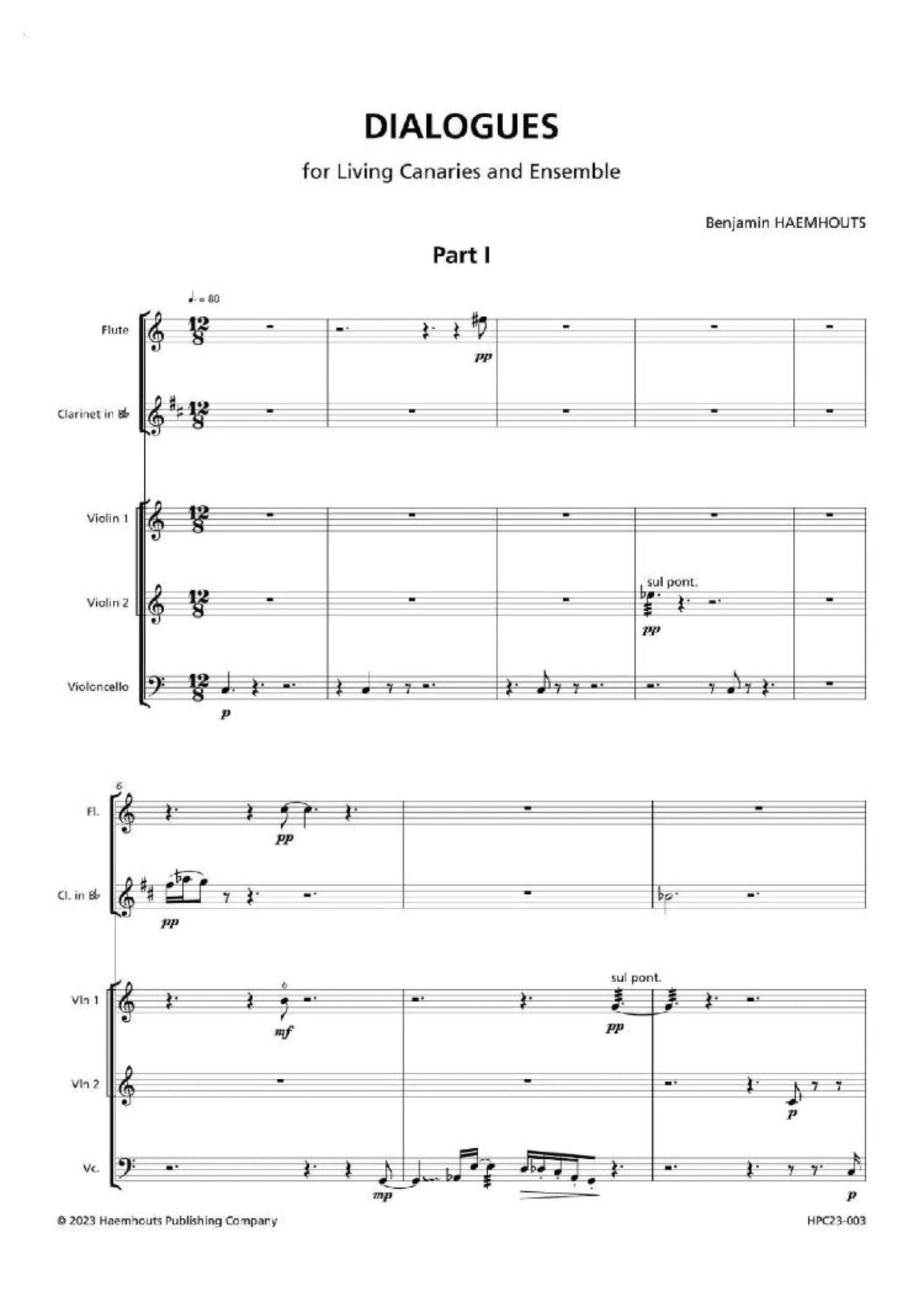 DIALOGUES - for Living Canaries and Ensemble