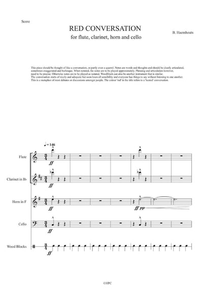 RED CONVERSATION - for Flute, Clarinet, Horn and Violoncello