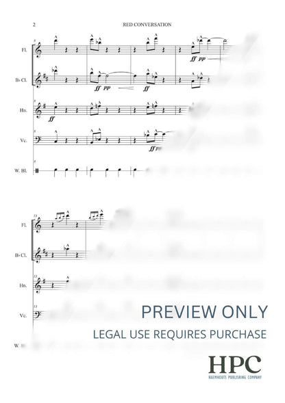 RED CONVERSATION - for Flute, Clarinet, Horn and Violoncello