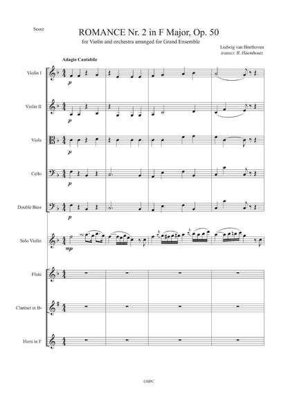 ROMANCE NR. 2 IN F MAJOR, OP. 50 - for Violin and Orchestra arranged for Grand Ensemble