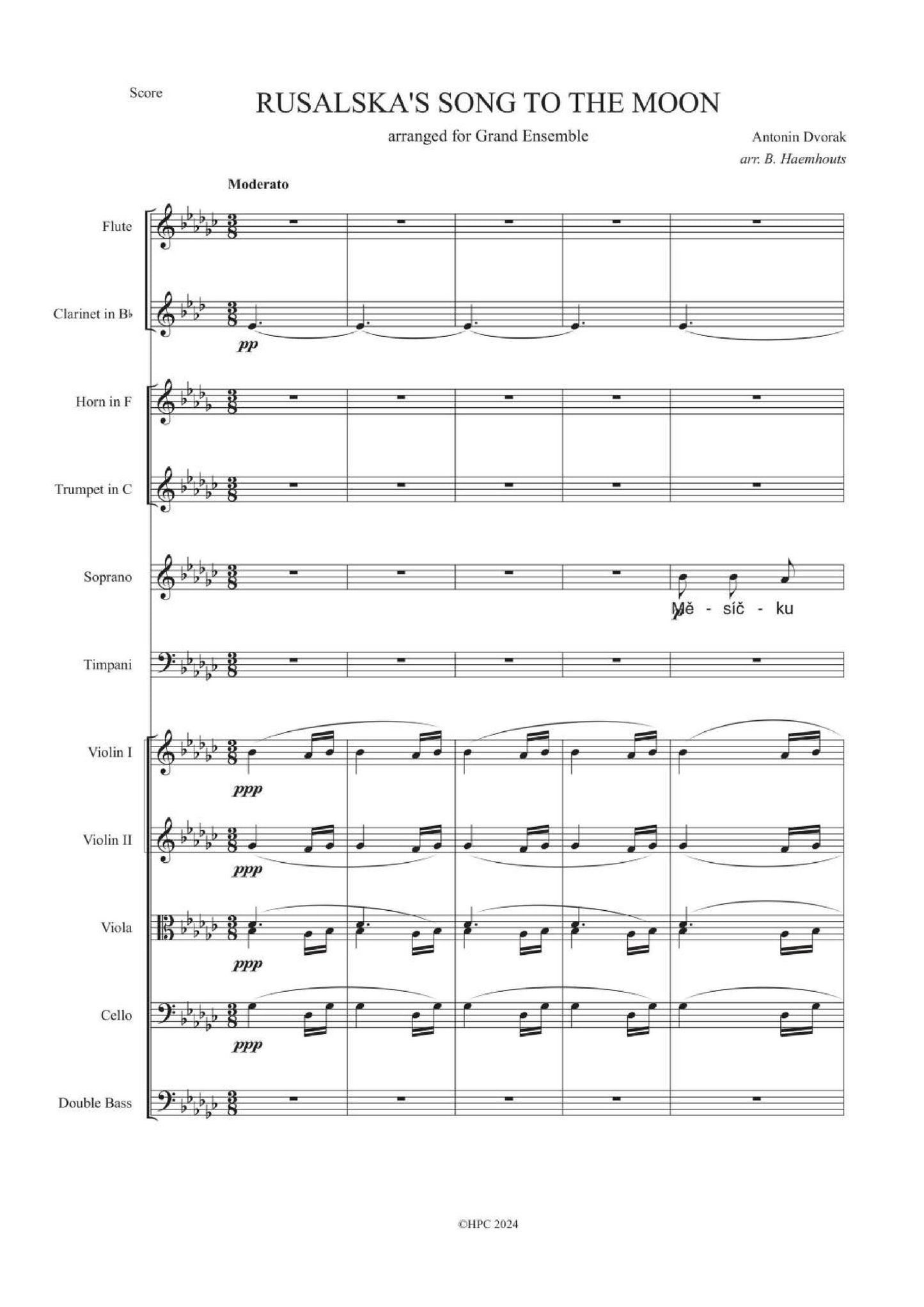 RUSALKA’S SONG TO THE MOON - arranged for Grand Ensemble