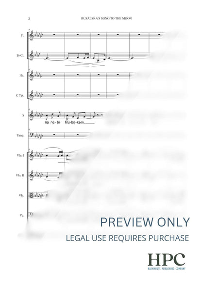 RUSALKA’S SONG TO THE MOON - arranged for Grand Ensemble